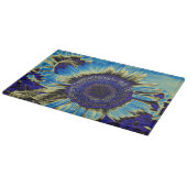 Blaue Sonnenblume Schneidebrett (Ecke)