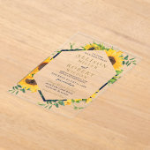 Blaue Sonnenblume Wasserfarbe Hochzeit rustikal Acryleinladungen (Ablage )