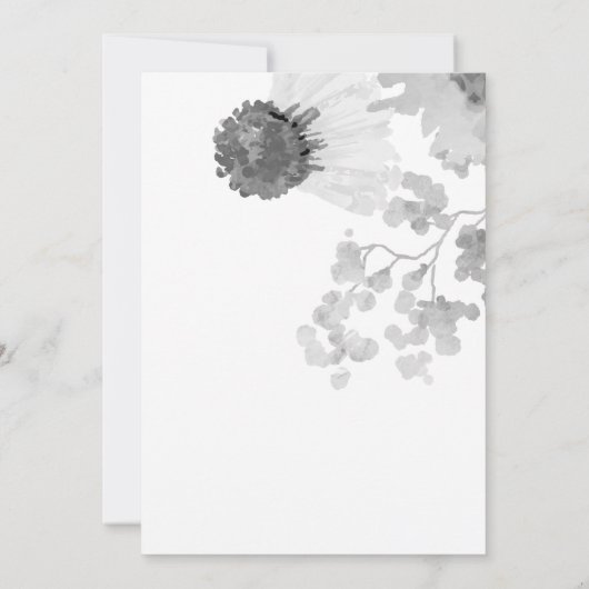 Blaue Sonnenblume Wasserfarbe Hochzeit rustikal Einladung (Rückseite)