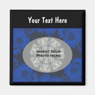 Blaue Sonnenblumen entwerfen BlumenFoto Magnet