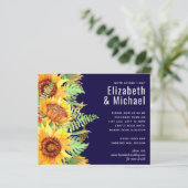 Blaue Sonnenblumen Hochzeitbudget (Stehend Vorderseite)