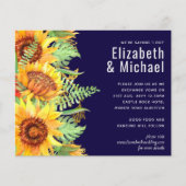 Blaue Sonnenblumen Hochzeitbudget (Vorderseite)