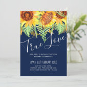 Blaue Sonnenblumen Hochzeitbudget (Stehend Vorderseite)