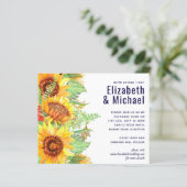 Blaue Sonnenblumen Hochzeitbudget (Stehend Vorderseite)