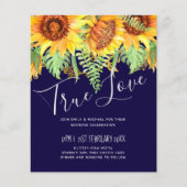 Blaue Sonnenblumen Hochzeitbudget (Vorderseite)