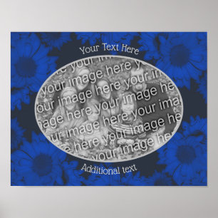 Blaue Sonnenblumen Ihrem Foto Personalisiert Poster