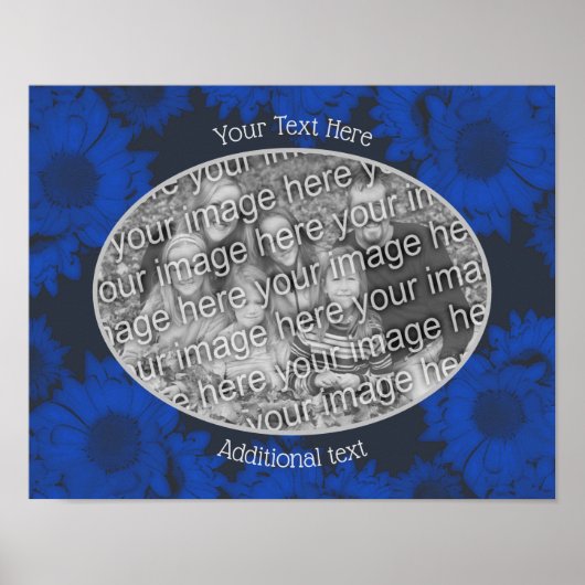 Blaue Sonnenblumen Ihrem Foto Personalisiert Poster (Vorne)