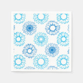 Blaue Sonnenblumen Muster Serviette (Vorderseite)