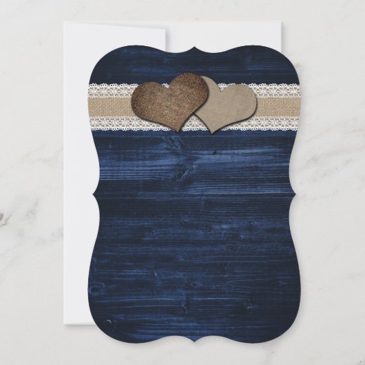 Blaue Sonnenblumen-Schnürblume-Hochzeit Einladung (Rückseite)