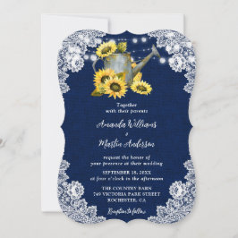 Blaue Sonnenblumen-Wasserpfeife kann Hochzeit begr Einladung