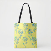 Blaue Sonnenblumenmuster Tasche (Vorderseite)