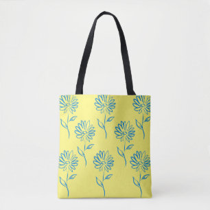 Blaue Sonnenblumenmuster Tasche