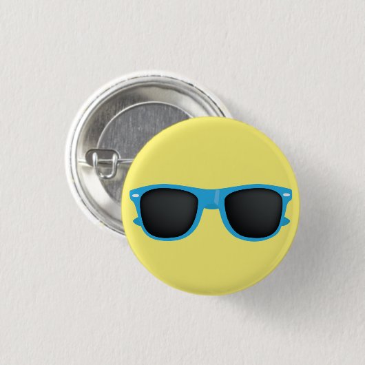 Blaue Sonnenbrille Button (Vorne & Hinten)