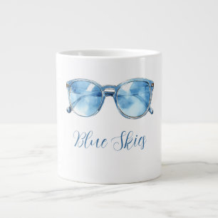 Blaue Sonnenbrillen Jumbo-Tasse