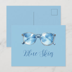 Blaue Sonnenbrillen Postkarte