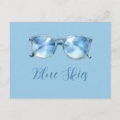 Blaue Sonnenbrillen Postkarte (Vorderseite)