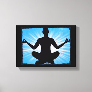 Blaue Sonnenglorie Yoga Meditation Zen Leinwand Wa