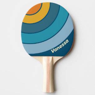 Blaue Sonnenkreisstreifen mit Namen Tischtennis Schläger