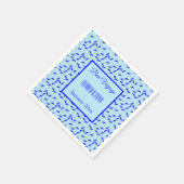 Blaue Sonnenschirme Muster Bon Voyage Serviette (Ecke)