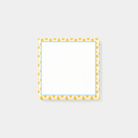 Blaue Sonnenstrahl-Grenze Post-it Klebezettel (Vorderseite)