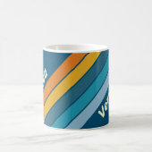 Blaue Sonnenstreifen mit Namen Kaffeetasse (Mittel)