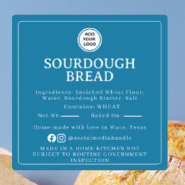 Blaue Sourdough-Zutat Cottage Law Aufkleber