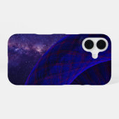Blaue Space Donuts Geometrische iPhone 16 Hülle (Rückseite (Horizontal))
