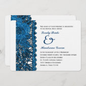 Blaue Spangled Spitze-katholische Einladung (Vorne/Hinten)