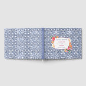 Blaue Spanische Fliesen mit Zitrusfrüchten-Orangen Gästebuch (Voll)