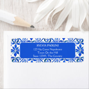 Blaue spanische Talavera-Fliesen Hochzeitsadresse