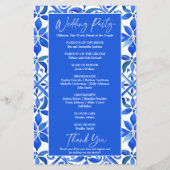 Blaue spanische Talavera-Fliesen Hochzeitsprogramm (Rückseite)