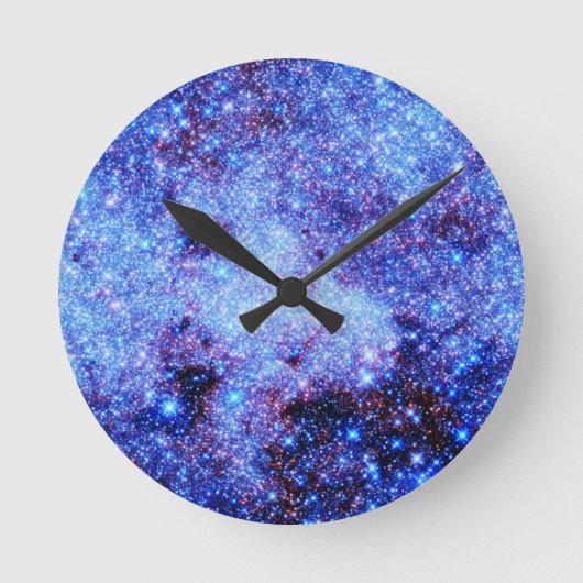 Blaue Sparkassenstars Runde Wanduhr (Vorderseite)