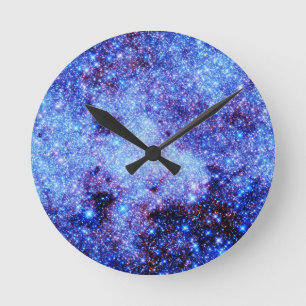 Blaue Sparkassenstars Runde Wanduhr