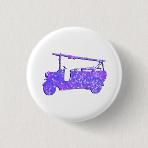 Blaue Sparkle-Vintage Feuerwehrfahrzeuge, Button