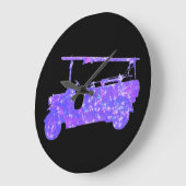 Blaue Sparkle-Vintage Feuerwehrfahrzeuge, Große Wanduhr (Winkel)