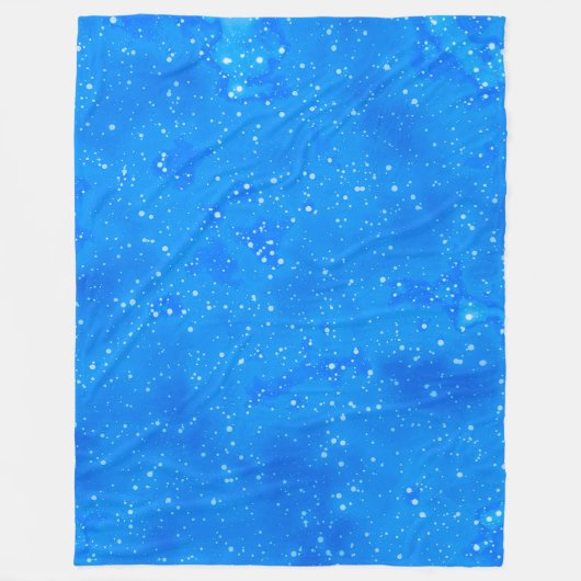 Blaue Speckle Aquarellfarben Fleecedecke (Vorderseite)