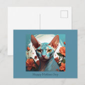 Blaue Sphinx Muttertag Postkarte (Vorne/Hinten)