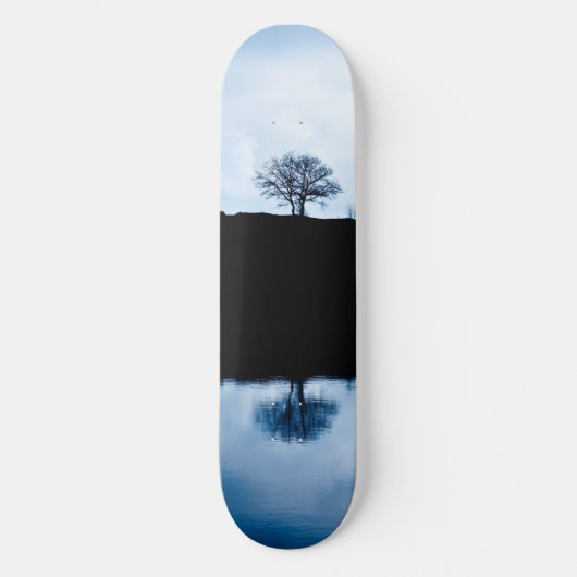 Blaue Spiegelskateboard Skateboard (Vorderseite)