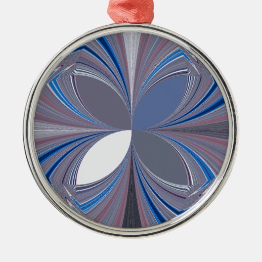 Blaue Spinne Silbernes Ornament (Vorne)