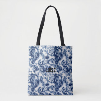 Blaue Spiral-Tasche mit individuellem Namen Tasche