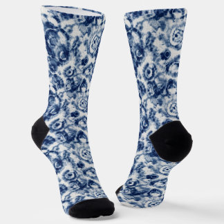 Blaue Spiral-Tie-Dye-Crew-Socken Socken