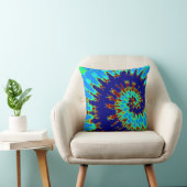 Blaue Spirale Gefärbte Krawatte Pillow Kissen (Stuhl )