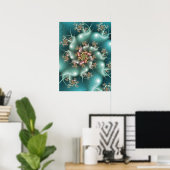 Blaue Spiralfraktal Poster (Heimbüro)