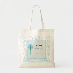 Blaue Spitze-Jungen-Taufe Tragetasche