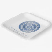 Blaue Spitze Mandala Hochzeit Pappteller (Gewinkelt)