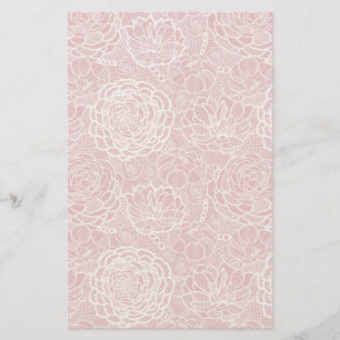 Blaue Spitzen-Blume im Hintergrund Briefpapier