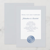 Blaue Spitzen-Mandala-Hochzeit Programm (Vorne/Hinten)