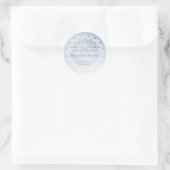 Blaue Spitzen-Mandala-Hochzeitsgunst Runder Aufkleber (Tasche)