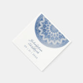 Blaue Spitzen-Mandala-Hochzeitsservietten Serviette (Ecke)