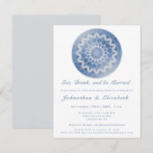 Blaue Spitzen-Mandala-Probeessen-Einladung Einladung (Vorne/Hinten)